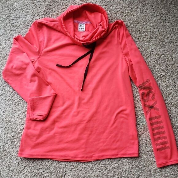 VICTORIA'S Secret Sport VSX Neon Pink Funnel Neck Sweatshirt Size Small - Picture 2 of 9